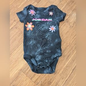 Jordan Black and white wash Baby girls one piece bodysuit